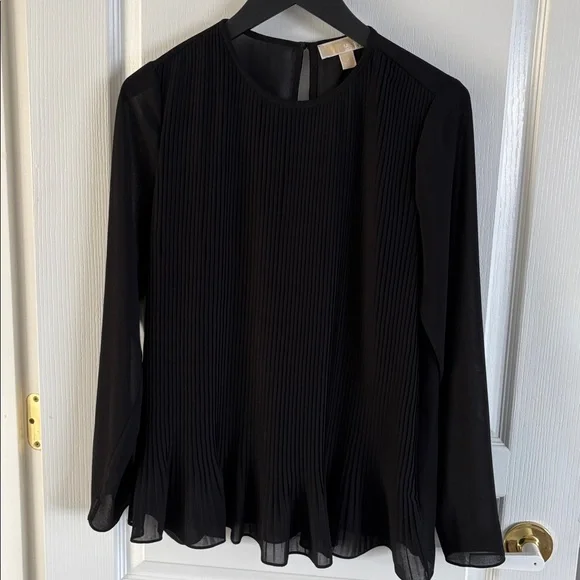 Michael Kors Black Pleated Blouse - Picture 2 of 10